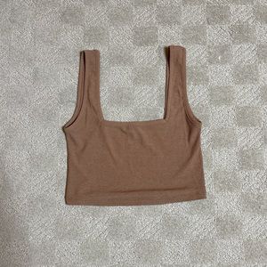 Tan Shein Crop Top